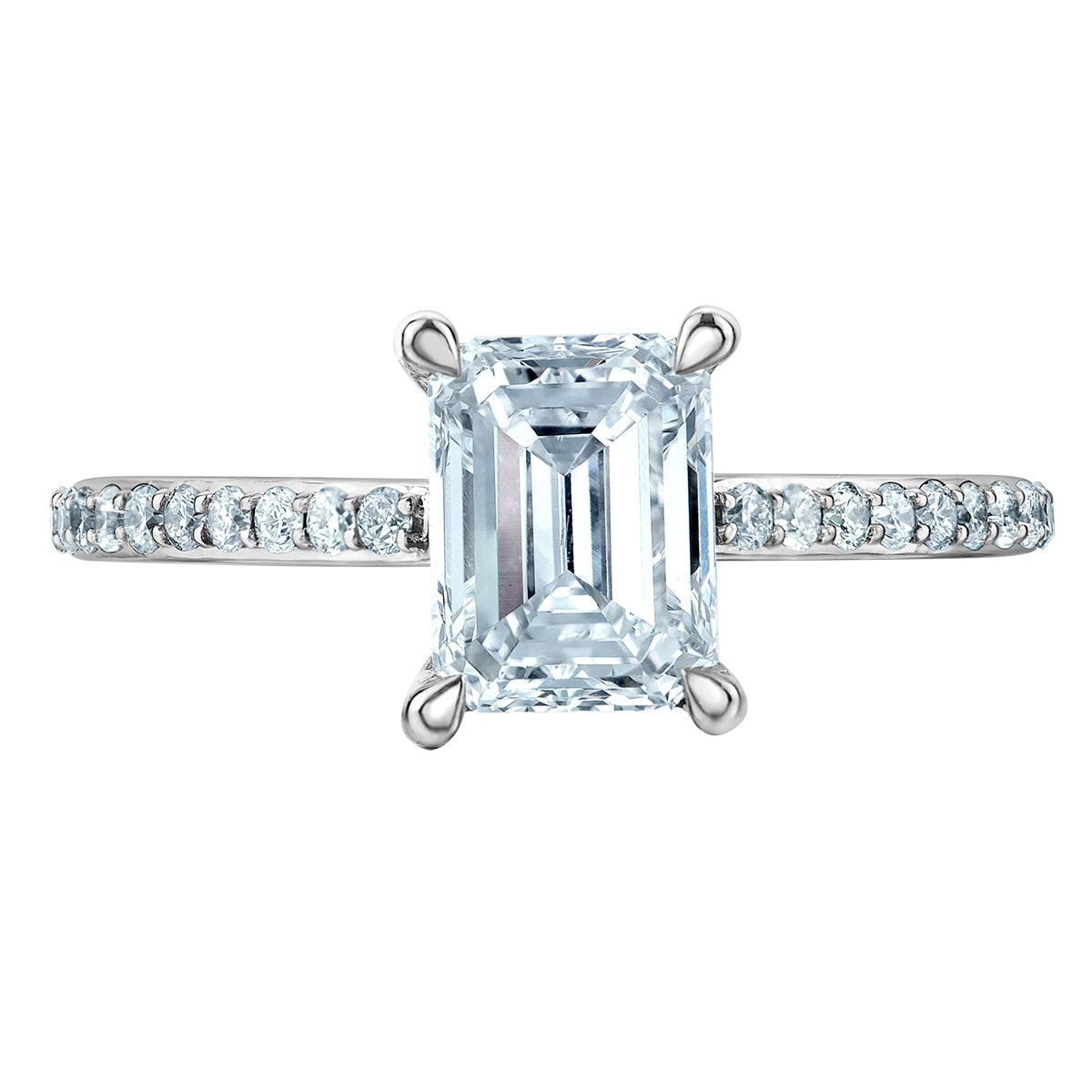 The Fancy Shape Diamond Pave Engagement Ring-in Emerald Cut – Diamond ...