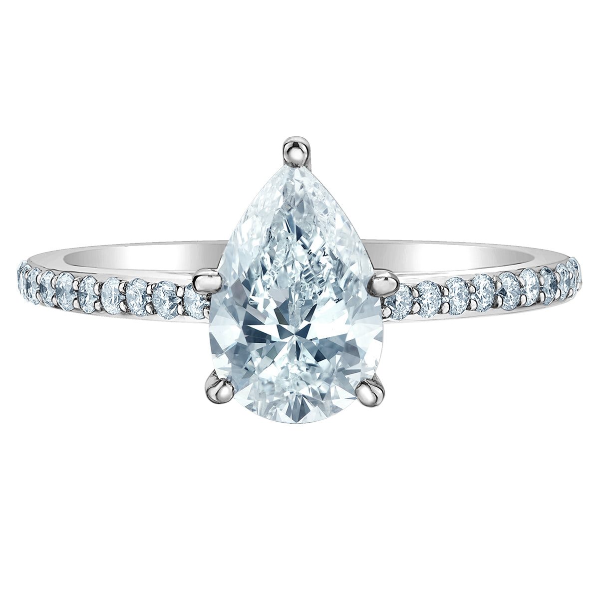The Fancy Shape Diamond Pave Engagement Ring-in Pear Cut – Diamond ...