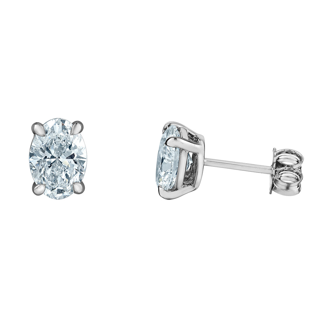 Fancy Cut Stud Earrings -In Oval Cut - Diamond Evolution- Lab Grown Diamond Jewellery