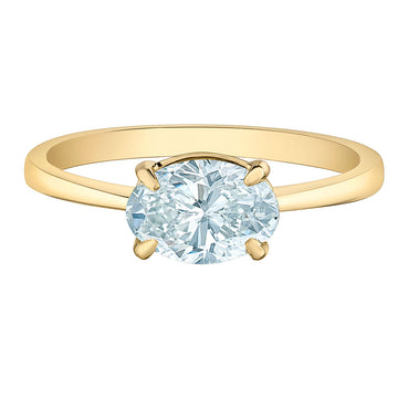 East-West Oval-Cut Engagement Ring - Diamond Evolution- Lab Grown Diamond Jewellery