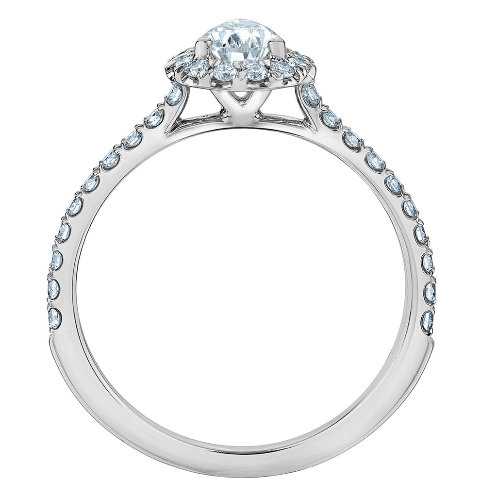 The Quintessential Halo Engagement Ring- in Pear-Cut - Diamond Evolution- Lab Grown Diamond Jewellery