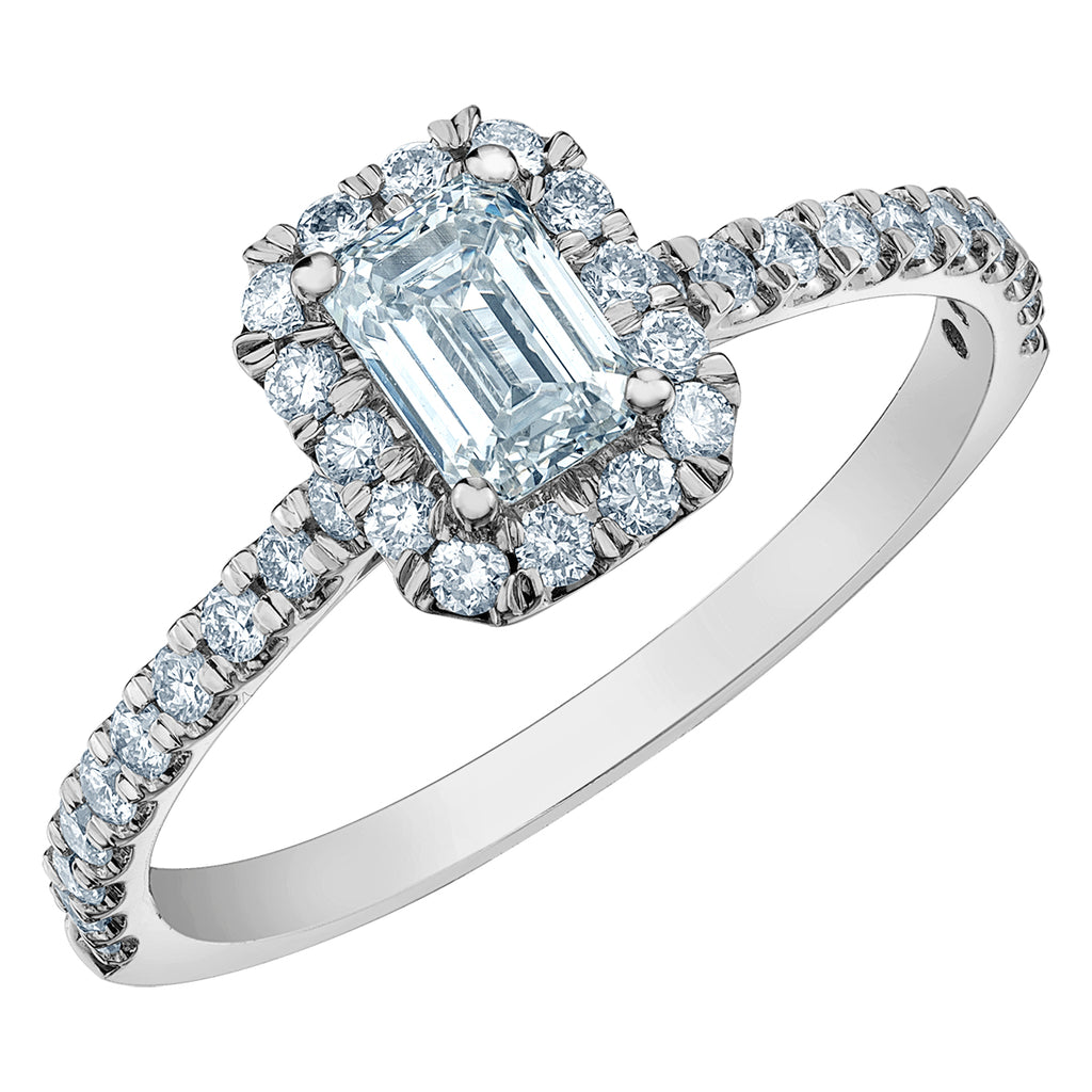 The Quintessential Halo Engagement Ring- in Emerald - Diamond Evolution- Lab Grown Diamond Jewellery