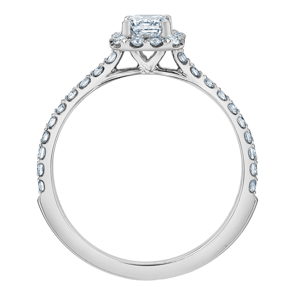 The Quintessential Halo Engagement Ring- in Emerald - Diamond Evolution- Lab Grown Diamond Jewellery