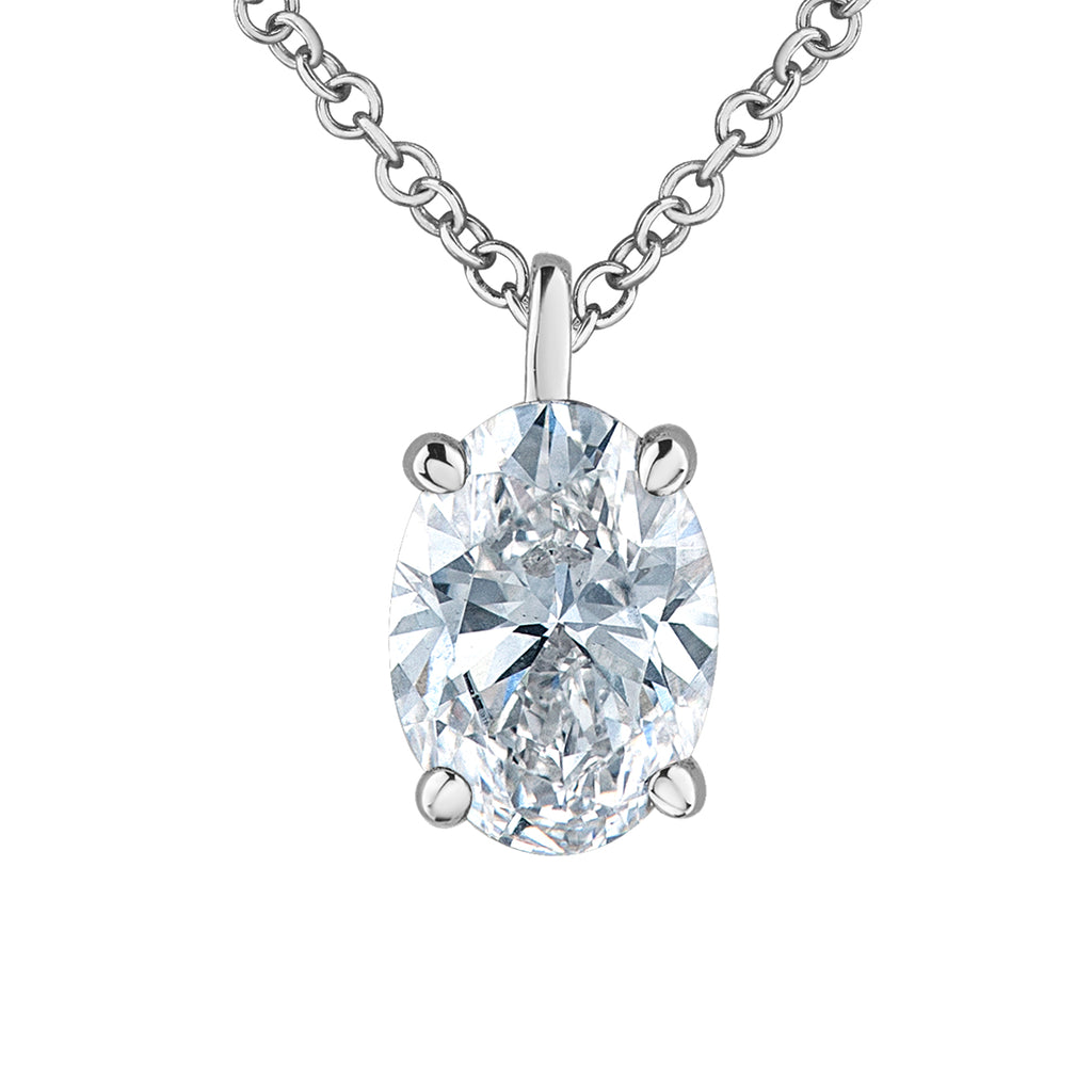 The Fancy Cut Solitaire Pendant in Oval-Cut - Diamond Evolution- Lab Grown Diamond Jewellery